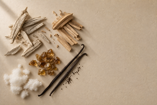 White Oud, Sandalwood, Amber, Vanilla & White Musk